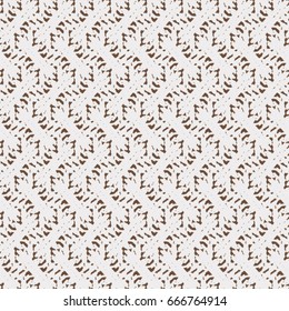 Abstract white rug texture. Decorative mesh background. Embroidery. Vector.