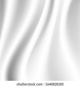 Abstract White Satin Silky Cloth,Fabric Textile Drape with Crease Wavy Folds.with soft waves,waving in the wind.