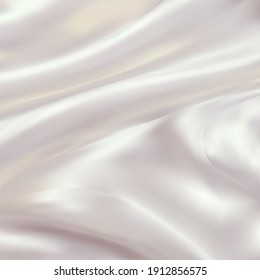 Abstract White Satin Silky Cloth,Fabric Textile Drape with Crease Wavy Folds.with soft waves,waving in the wind.Texture of crumpled paper. Milk,Yogurt,Cream or cosmetics product Curl background.vector