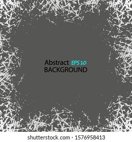 Abstract white scratches on gray. Vector grunge background