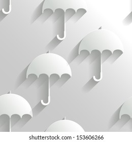 Abstract White Seamless Background with Umbrellas