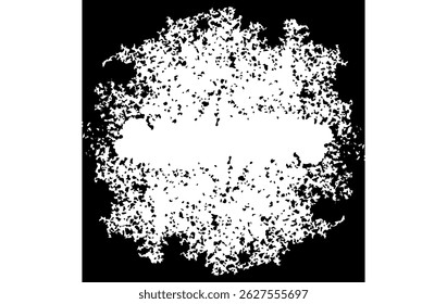 Abstract white shape with texture on a black background
