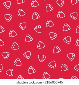 Abstract white shell shape on red background repeat seamless pattern. Vector illustration. Perfect for print, scrapbooking, wallpaper, textile, fashion.