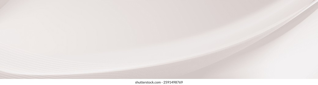Abstract white silk curved background. 