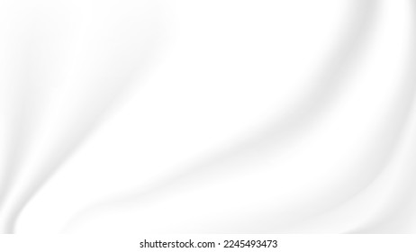 abstrakter weißer Seidenstoff-Hintergrund mit weicher und glatter Wellenstruktur für luxuriöses Grafikdesign
