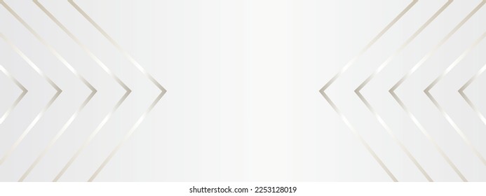 Abstract white silver background with angled lines. Soft geometric universal background for business presentation. Gradient. Arrows right to left, directed to the center. Vector illustration