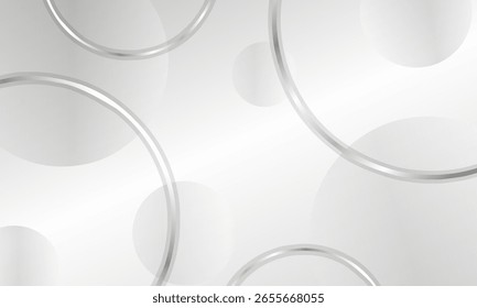 abstraktes Weiß mit silbernem Kreishintergrund. Vektor