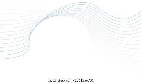 Abstract white and silver wavy swirl line on white background. Modern luxury minimal trendy shiny lines pattern. Vector illustration
