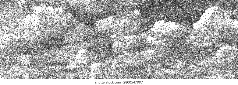 Abstract white sky texture background with clouds and digital noise grain. vector illustration