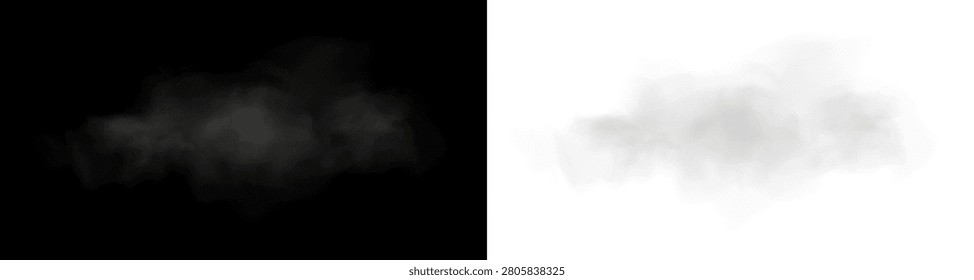 Abstract White Smoke Flow and Mist Overlay