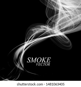 Abstract white smoke isolated on black background