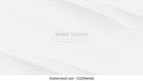 Abstract white smooth clean waves background. Vector illustration