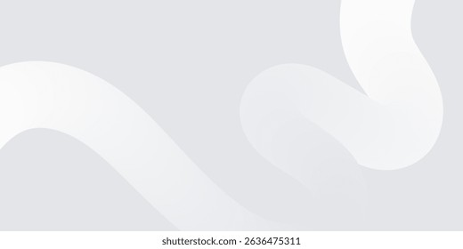 Abstract white smooth fluid wave background. Clean soft texture. Minimalist design. Modern concept.