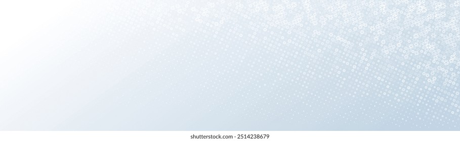 Punto blanco Abstractas del modelo del semitono del copo de nieve, en fondo azul suave. Mínimo Anuncio moderno limpio. Vector de ilustración