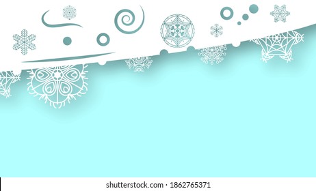 Resumen Papel de copo de nieve blanco Cortar Navidad Feliz Año Nuevo Invierno Estilo de diseño de vectores de sombra