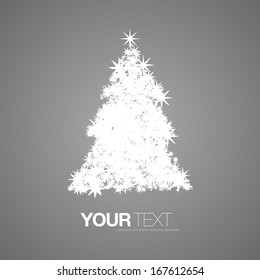 Abstract white snowflakes pattern christmas tree design  Eps 10 vector illustration 