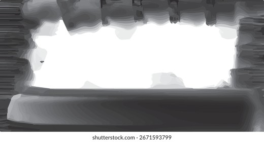 Abstrakter weißer Raum mit unscharfen Kanten und digitalem Glitch-Effekt, futuristischer Hintergrund