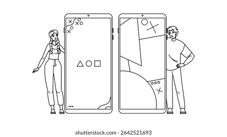 abstract white space website vector. grey web, wallpaper business, template gradient abstract white space website character. people black line pencil drawing illustration