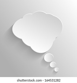 Abstract White Speech Bubbles on Gray Backgraund