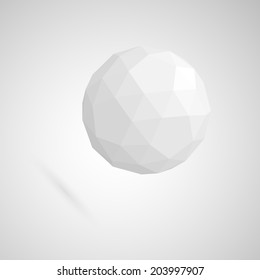 Abstract white sphere made of geometric shapes