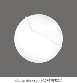 Abstractas esfera blanca sobre un fondo gris. Diseño suave y minimalista. La simplicidad y la elegancia de la esfera destacan. Ideal para temas modernos y abstractos. Vector de elemento de pegatina.