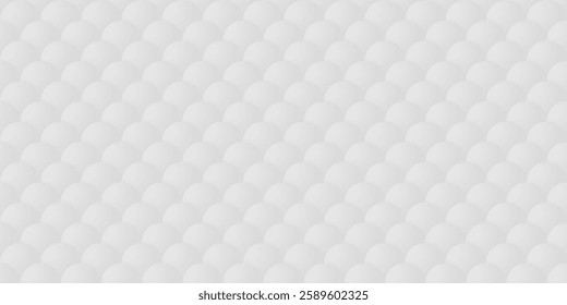 Abstract white spheres background with soft shadows. Abstract background featuring numerous white spheres, creating a modern, minimalist, and clean 3D effect. Modern vector design illustration.