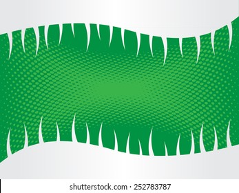 Abstract white spikes with green halftone background