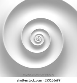 Abstract white spiral background.