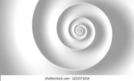 Abstract white spiral background. Fibonacci spiral background.