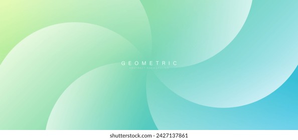Abstract white spiral blade on blue and green pastel background. Modern minimal trendy shiny lines pattern. Vector illustration - Powered by Shutterstock - Get 15% off with code: PIKWIZARD15