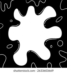  abstract white spots on black background