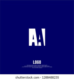 abstract white square aa logo letters design concept