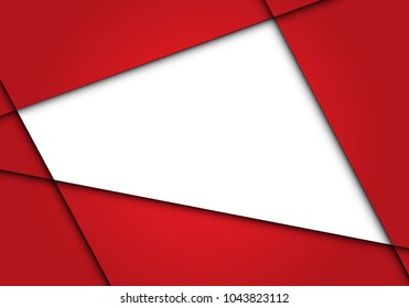 Abstract white square blank space on red polygon design modern futuristic background vector illustration.