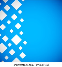 abstract white square frame pattern on blue sky background (vector) 