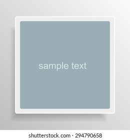 Abstract white square frame. Vector background