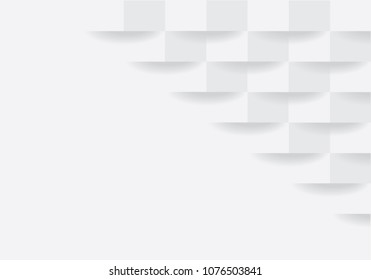 Abstract White square geometric texture background Can be adapt to Brochure, Report, Magazine, Poster, Corporate Presentation, Portfolio, Flyer, Banner, Website. Vector Abstract geometric texture.