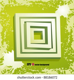 abstract white square on the green background