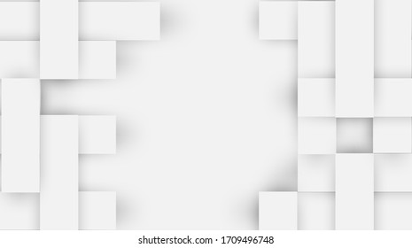 Abstract. White square overlap shape background. light and shadow .Vector.