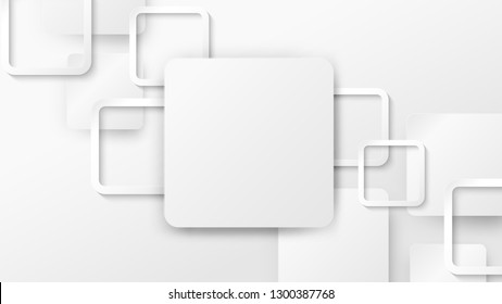 Abstract .White square paper white background ,light and shadow. Vector.
