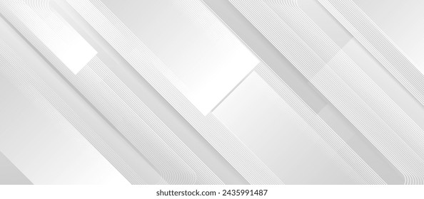 Abstract white square shape background. Modern minimal trendy shiny lines pattern. Vector illustration