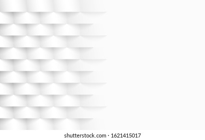 Abstract. White square shape geometric background. light and shadow . Vector.