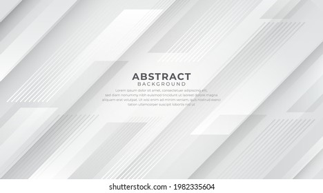 Abstract white square shape with modern concept background creative design. Grey and white geometric lines texture element vector for presentation design. Can be used in cover design, advertising