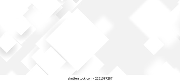 Abstract white squares geometric background. Hi-tech digital technology futuristic design. Vector illustration