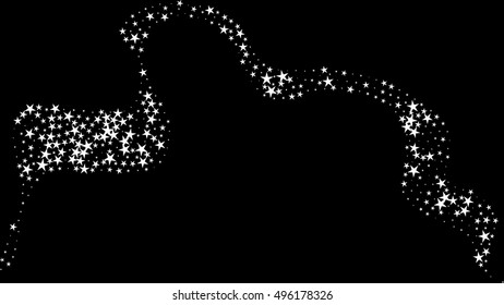 abstract white star trail on black, design element