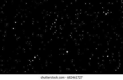 Abstract white stars in a black sky