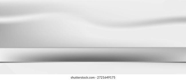 Fondo de estudio blanco Abstractas para la presentación del producto. Habitación vacía con sombras de ventana. Mostrar el producto con fondo borroso. Ilustraciones vectoriales


