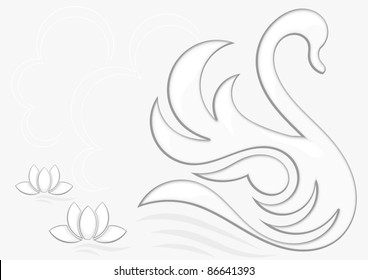 abstract white swan
