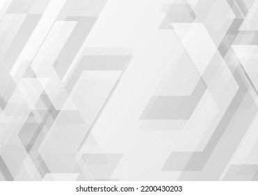 Abstract white tech design artwork decorative style. White and gray gradient style background. Vector