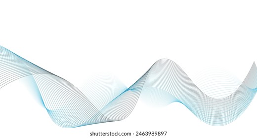 Abstract white technology background with curve wave lines vector