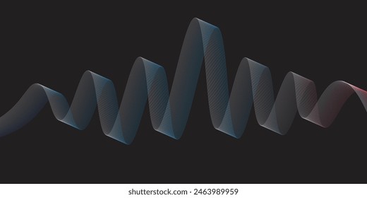 Abstract white technology background with curve wave lines vector
